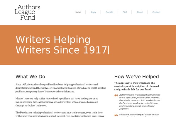 authorsleaguefund.org site used Authors-league-fund