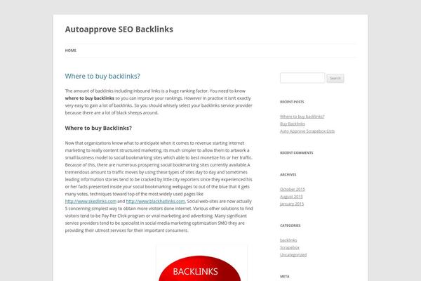 Twenty Twelve theme site design template sample