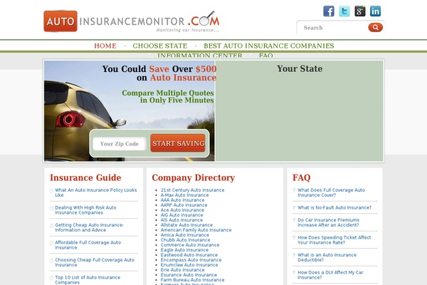 autoinsurancemonitor.com site used Auto-insurance