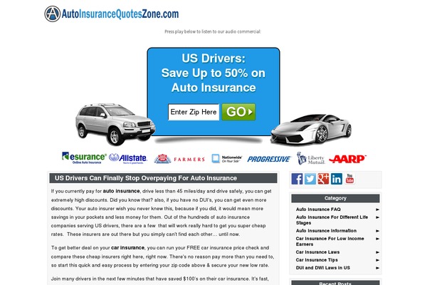 autoinsurancequoteszone.com site used Corporate