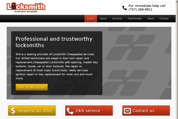 Locksmith theme site design template sample