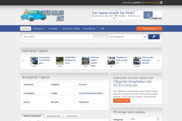 autooglasi.net site used Classipress-312