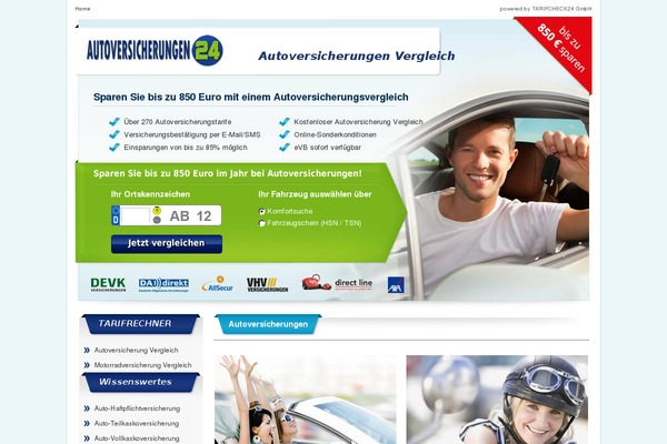 autoversicherungen24.com site used Kfz-versicherung