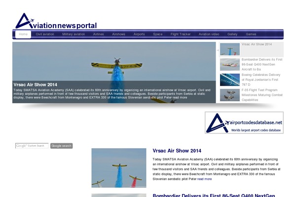 aviationnewsportal.com site used Custom Community