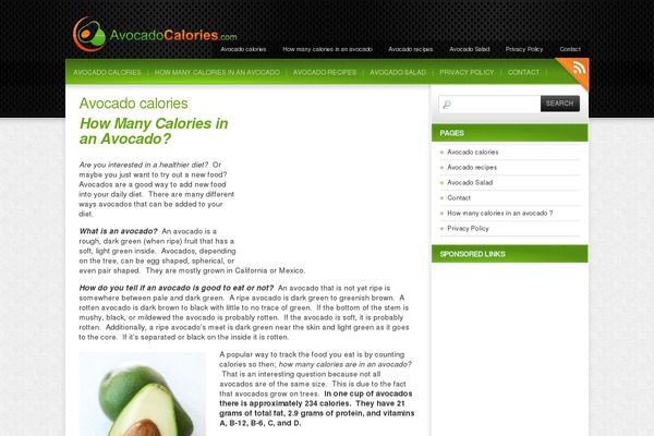 avocado-calories.com site used Colorbold