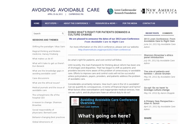 avoidablecare.org site used Aac