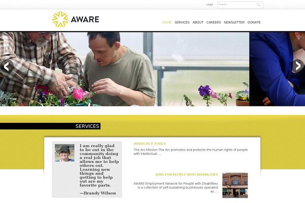 Aware theme site design template sample
