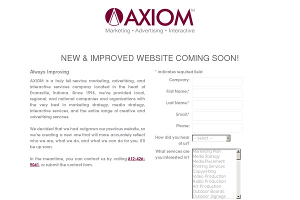 axiomad.com site used Axiom