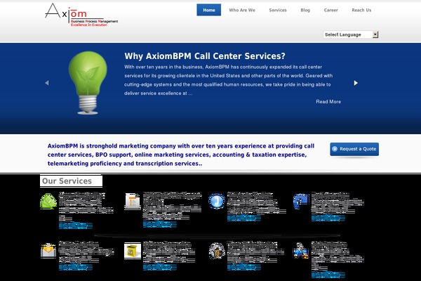 Axiom theme site design template sample