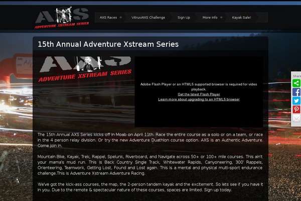 axsracing.com site used Xstream