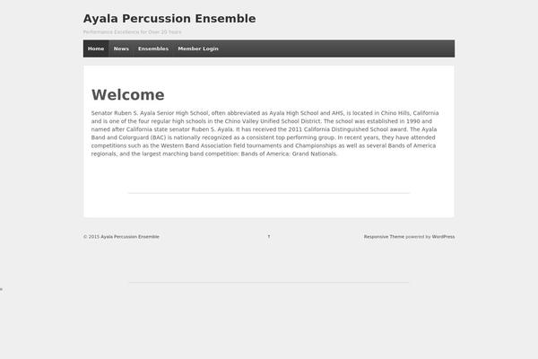 ayalapercussion.com site used Responsive