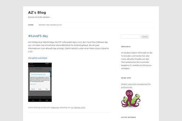 Twenty Twelve theme site design template sample