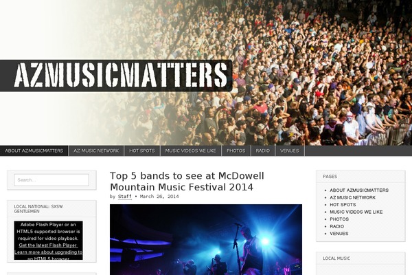 azmusicmatters.com site used Magazine Basic