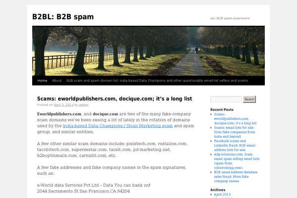 Twenty Ten theme site design template sample