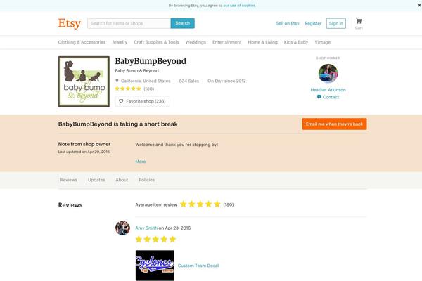 babybumpbeyond.com site used Organic Shop