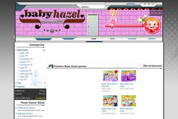babyhazelgames.mobi site used Gameclub-custom