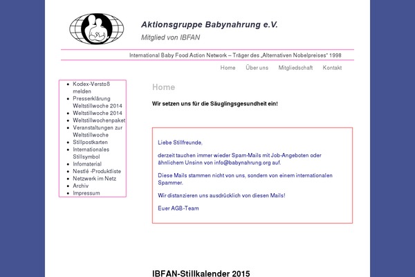 babynahrung.org site used Babynahrung