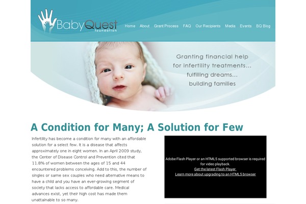 babyquestfoundation.org site used Medical-agency-child-theme
