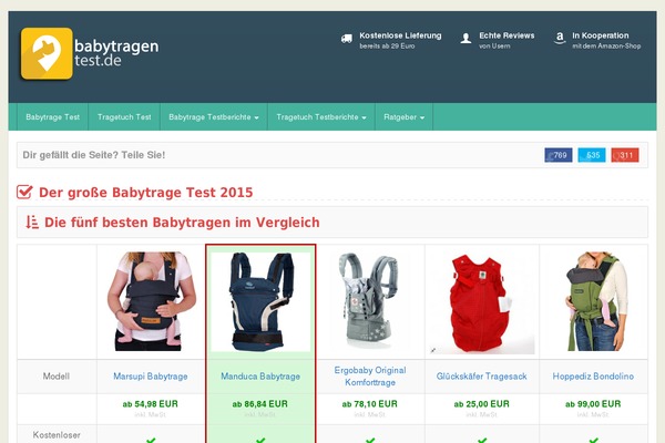 babytragen-test.de site used Affiliatetheme