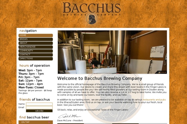 Bacchus theme site design template sample