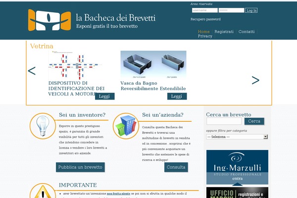bachecadeibrevetti.it site used Bacheca