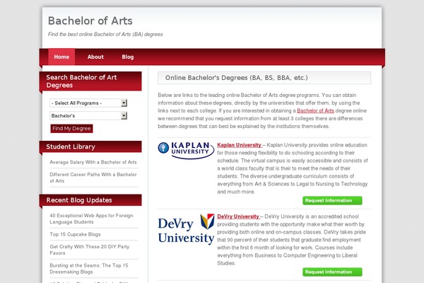 bachelorofarts.com site used Blogolife_new