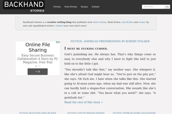 backhandstories.com site used Backhand