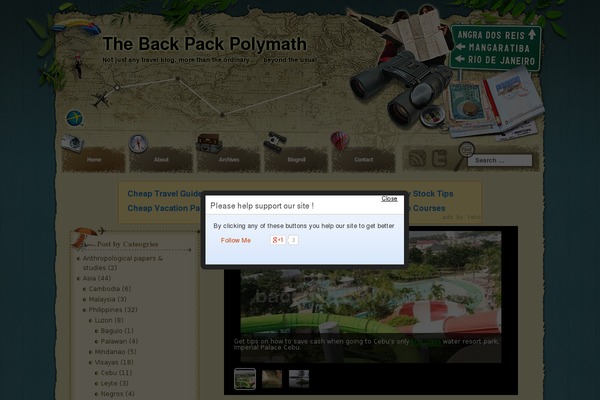 backpackpolymath.com site used Destination-adfree