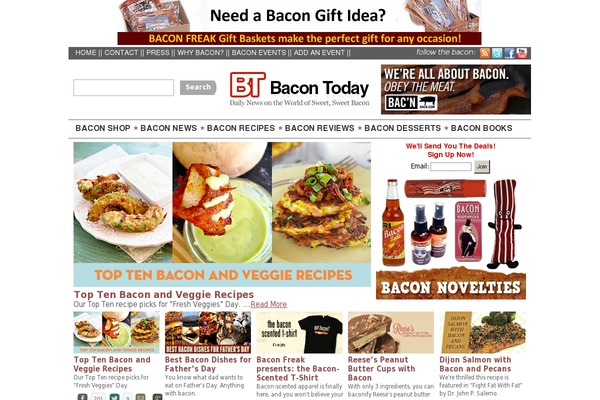 bacontoday.com site used Customdesign