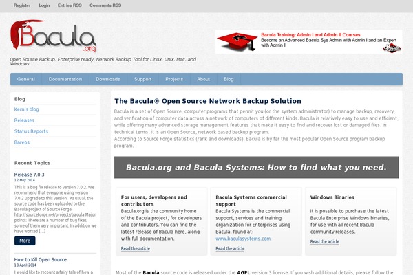 bacula.org site used Casanova-child