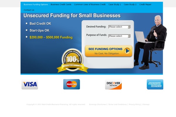 bad-credit-business-financing.com site used Squeeze-boss-wordpress-theme