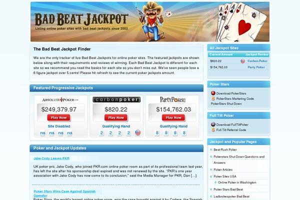 badbeatjackpot.com site used Badbeatjackpot