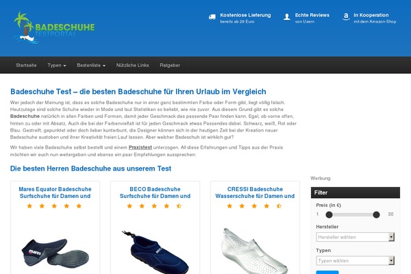 badeschuhe-wasserschuhe.de site used Affiliatetheme