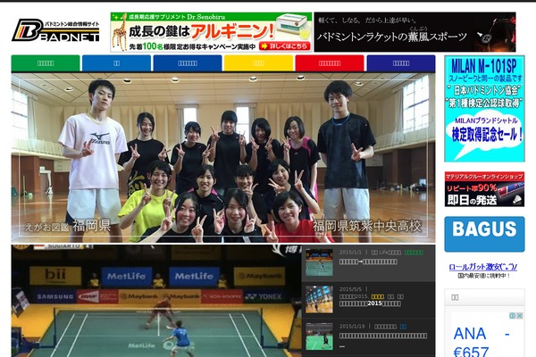 badnet.jp site used Badminton