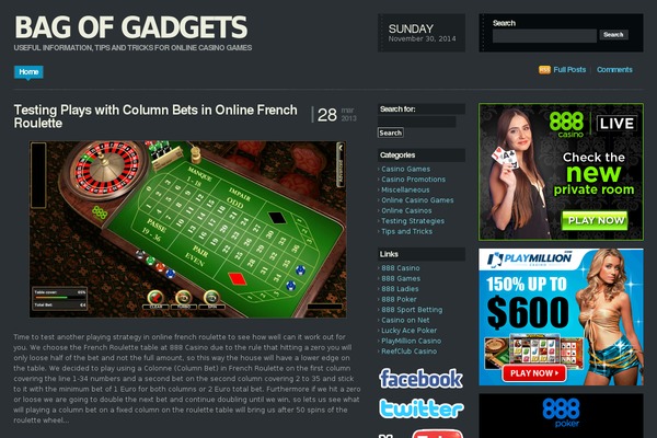 bagofgadgets.com site used Evdb