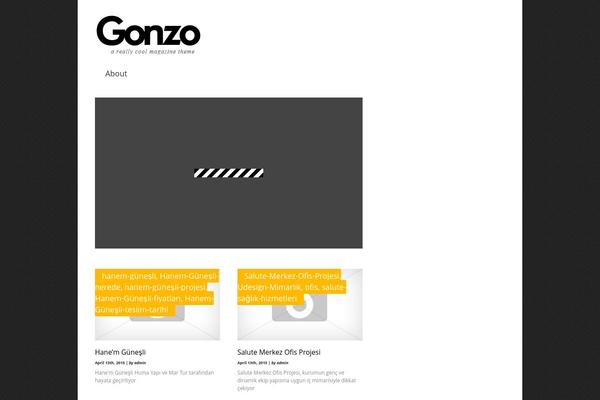 Gonzo theme site design template sample