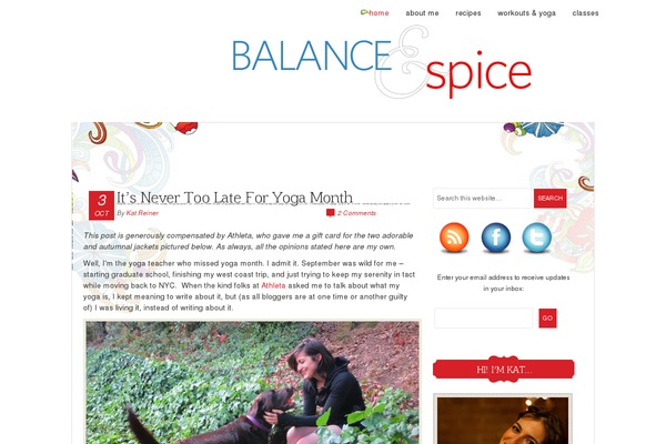 balanceandspice.com site used Kat