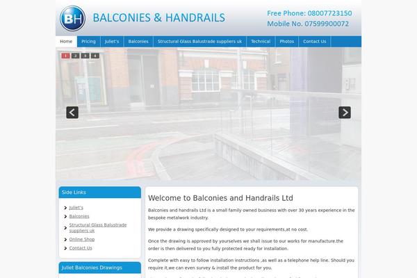 balconiesandhandrails.co.uk site used Balconieshanddrails