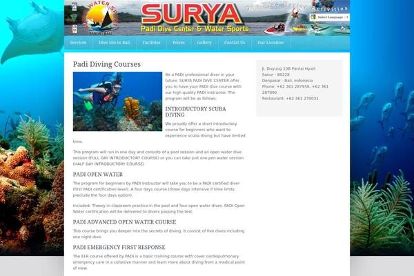 balisuryadivecenter.com site used Surya