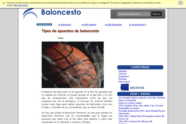 baloncesto.ws site used Blogs
