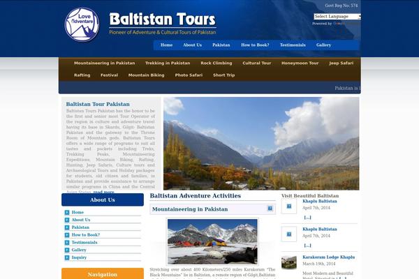 baltistantours.com site used Baltistan