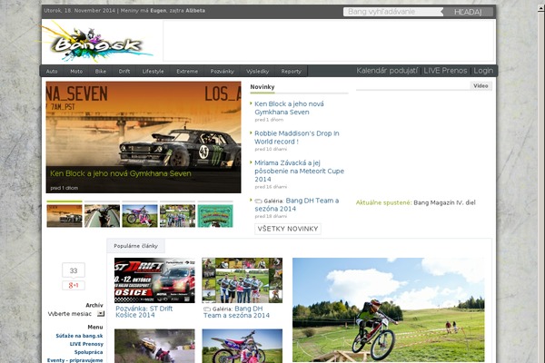 bang.sk site used Bangtheme