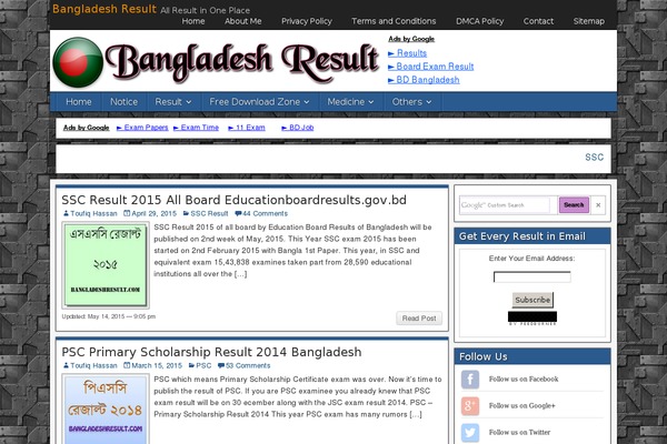bangladeshresult.com site used Magazine-pro-v3.3.0