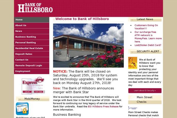 bankofhillsboro.com site used Bankofhillsboro