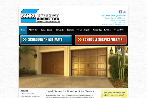 bankogaragedoors.com site used Backcountry Child Theme
