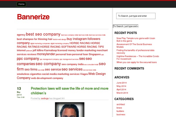 bannerize.me site used WP ThemingStrap