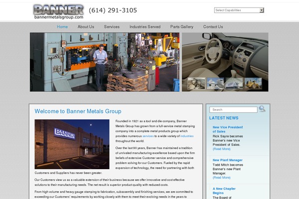 bannermetalsgroup.com site used Theme1078