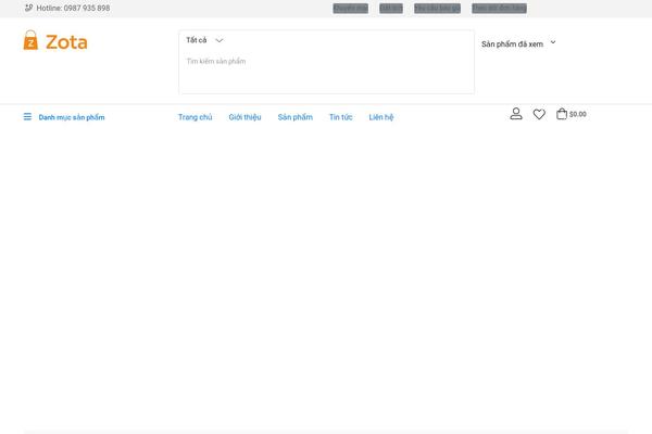 Zota theme site design template sample