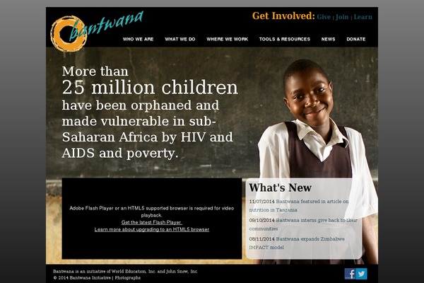 bantwana.org site used Bantwana