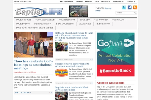 baptistlifeonline.org site used Tribune209